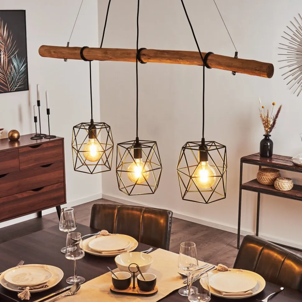 Suspension Seegaard Noir, 3 Lumieres