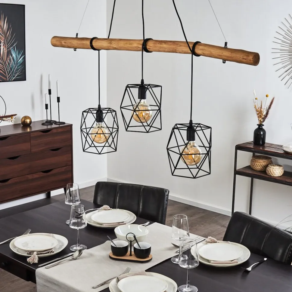 Suspension Seegaard Noir, 3 Lumieres