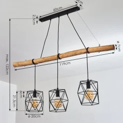 Suspension Seegaard Noir, 3 Lumieres