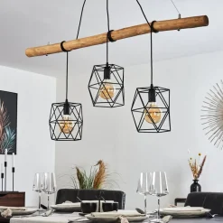Suspension Seegaard Noir, 3 Lumieres