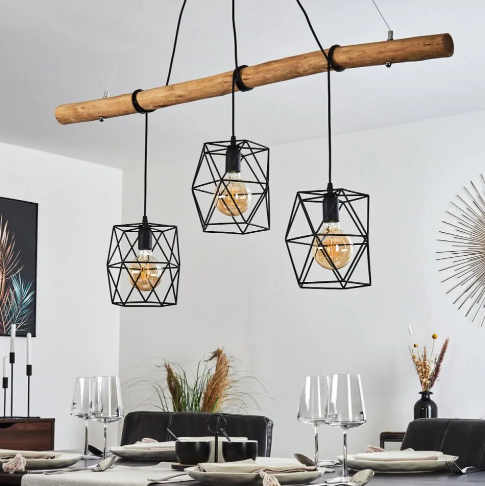 Suspension Seegaard Noir, 3 Lumieres