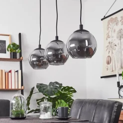 Suspension Sernf Noir, 3 Lumieres