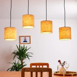 Suspension Shiburg Bois Clair, 4 Lumieres