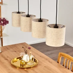 Suspension Shiburg Bois Clair, 4 Lumieres