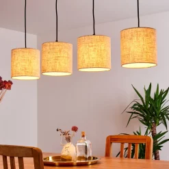 Suspension Shiburg Bois Clair, 4 Lumieres
