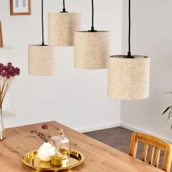 Suspension Shiburg Bois Clair, 4 Lumieres