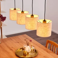 Suspension Shiburg Bois Clair, 4 Lumieres