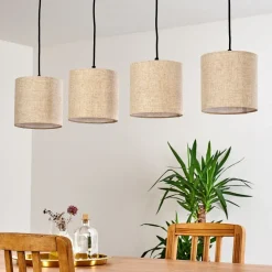Suspension Shiburg Bois Clair, 4 Lumieres