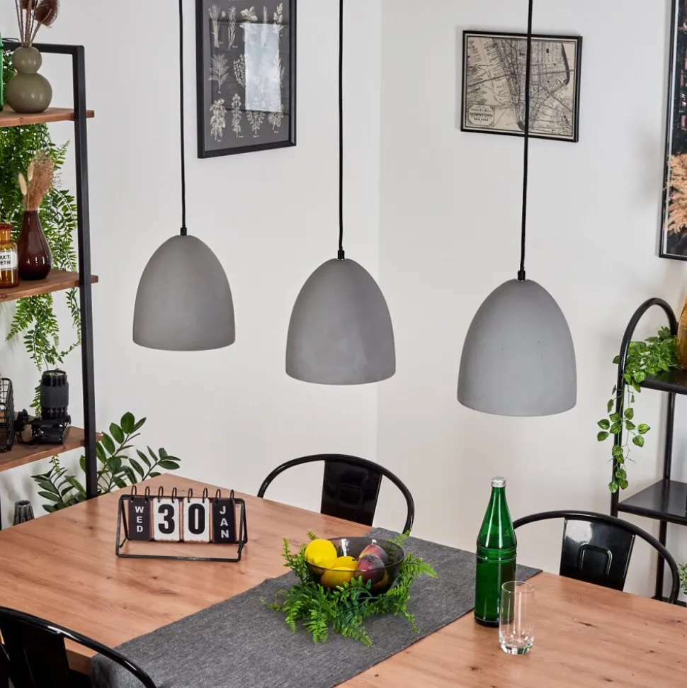 Suspension Stettler Noir, 3 Lumieres