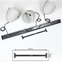 Suspension Stettler Noir, 3 Lumieres