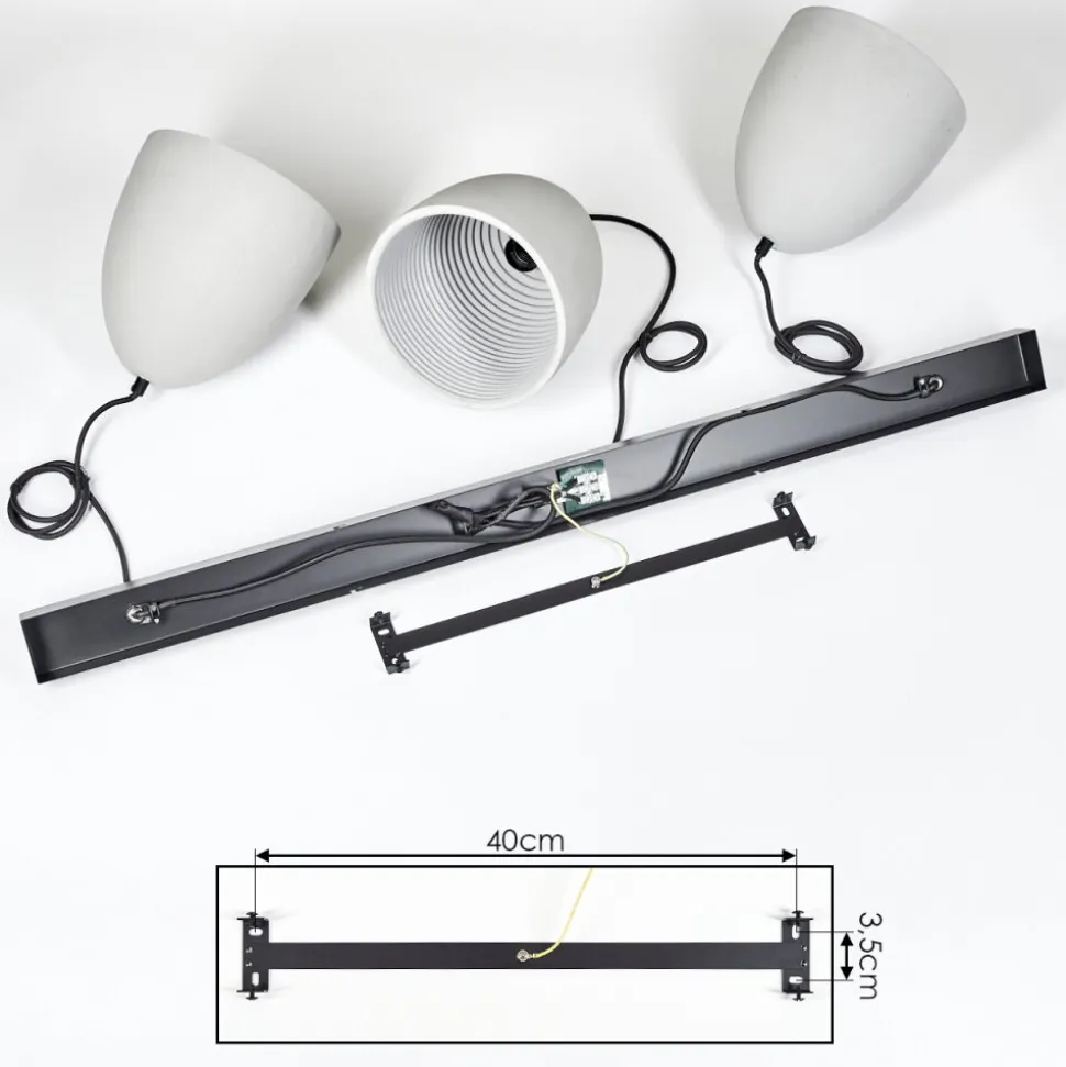 Suspension Stettler Noir, 3 Lumieres