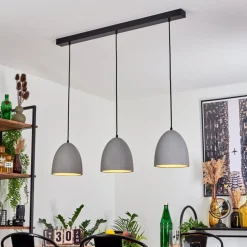 Suspension Stettler Noir, 3 Lumieres