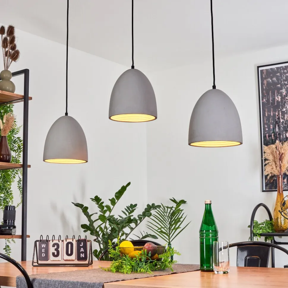 Suspension Stettler Noir, 3 Lumieres