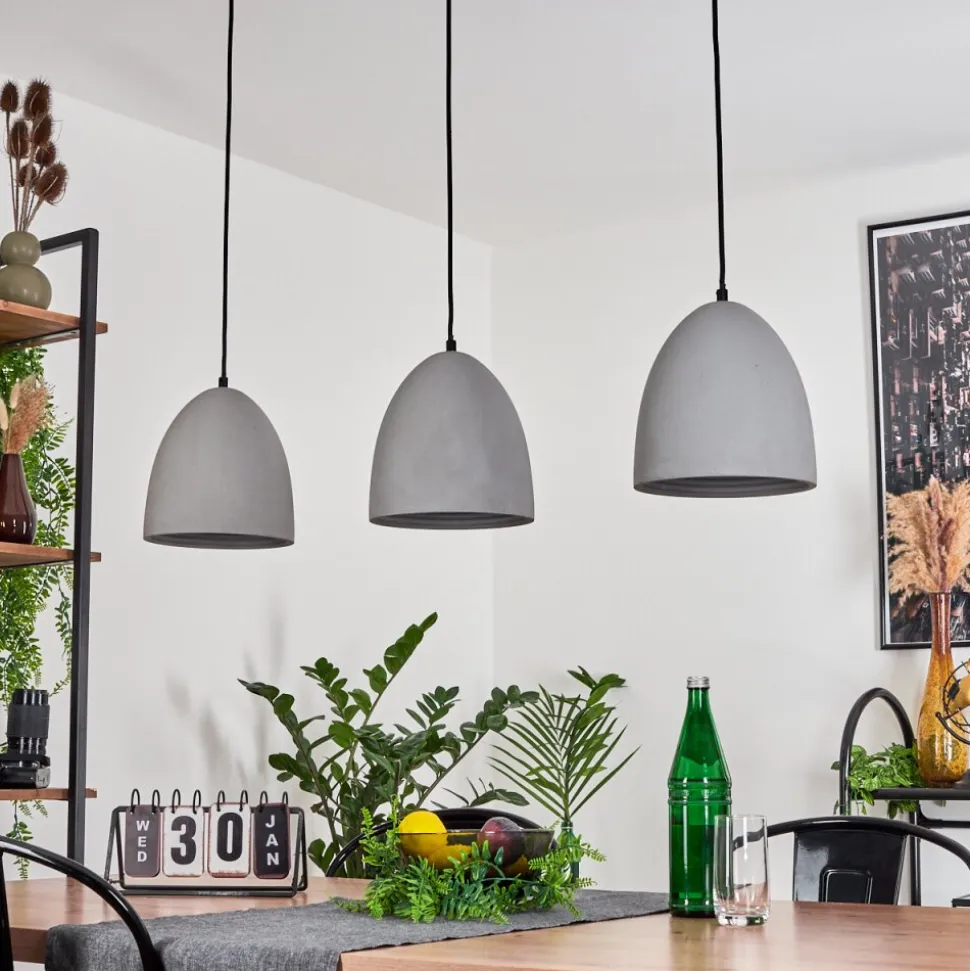 Suspension Stettler Noir, 3 Lumieres