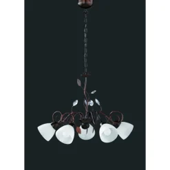 Suspension Trio-Leuchten Traditio Brun Fonce, Rouille, 5 Lumieres