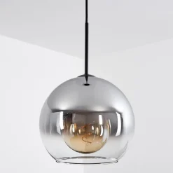Suspension Verre 25 Cm Koyoto Clair, Fume, 1 Lumiere