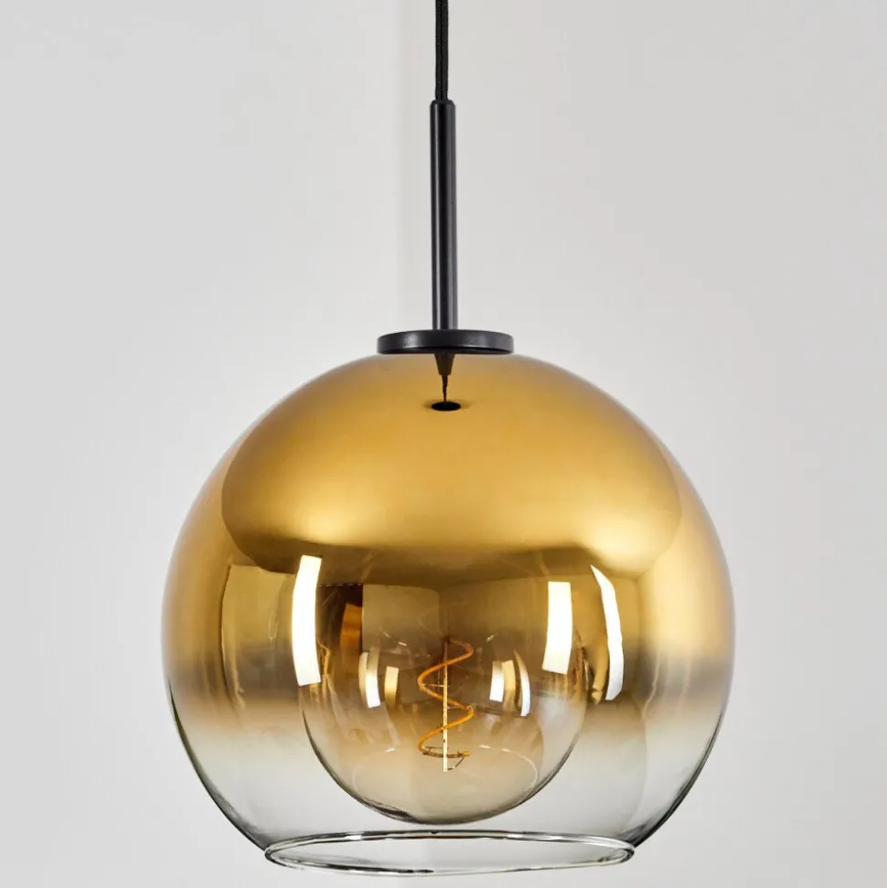 Suspension Verre 25 Cm Koyoto Acier Brosse, 1 Lumiere