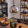 Suspension Verre 30 Cm Koyoto Chrome, Clair, Fume, 1 Lumiere