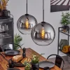 Suspension Verre 30 Cm Koyoto Clair, Fume, 2 Lumieres