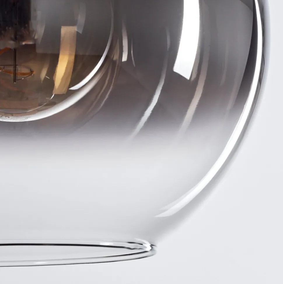 Suspension Verre 30 Cm Koyoto Clair, Fume, 2 Lumieres
