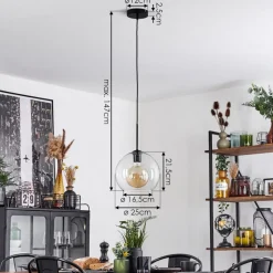 Suspension Verre 25 Cm Koyoto Clair, 1 Lumiere