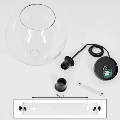 Suspension Verre 25 Cm Koyoto Clair, 1 Lumiere