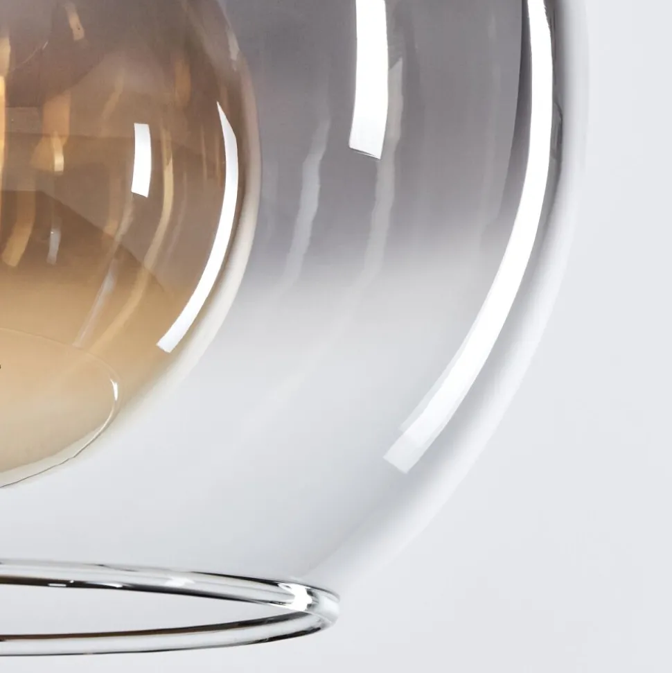Suspension Verre 25 Cm Koyoto Clair, Fume, 3 Lumieres