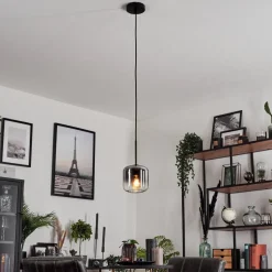 Suspension Verre 15 Cm Lauden Clair, Fume, 1 Lumiere