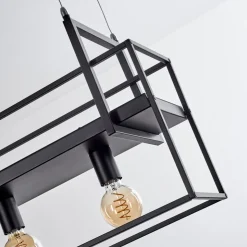 Suspension Victorine Chrome, Noir, 3 Lumieres