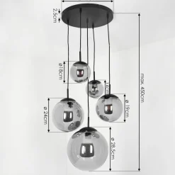 Suspension Voluntad Noir, 5 Lumieres