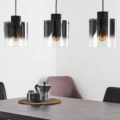 Suspension Wichit Noir, 3 Lumieres