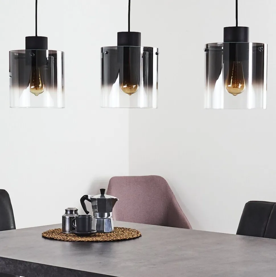 Suspension Wichit Noir, 3 Lumieres