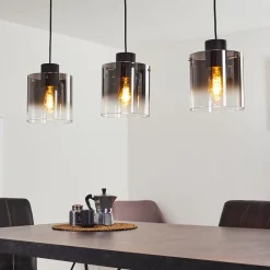 Suspension Wichit Noir, 3 Lumieres