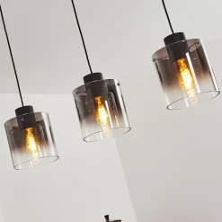 Suspension Wichit Noir, 3 Lumieres