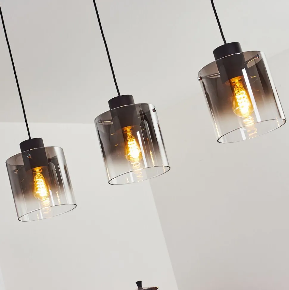 Suspension Wichit Noir, 3 Lumieres