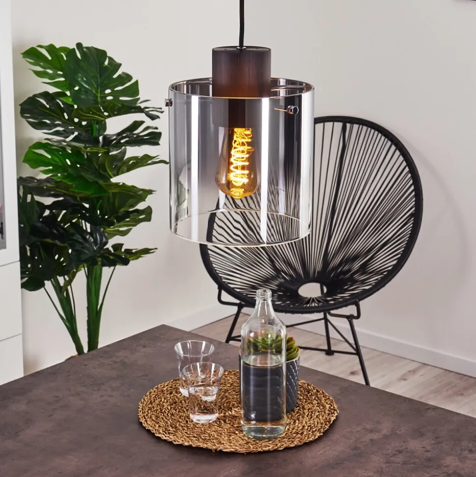 Suspension Wichita Fumee, Noir, 1 Lumiere