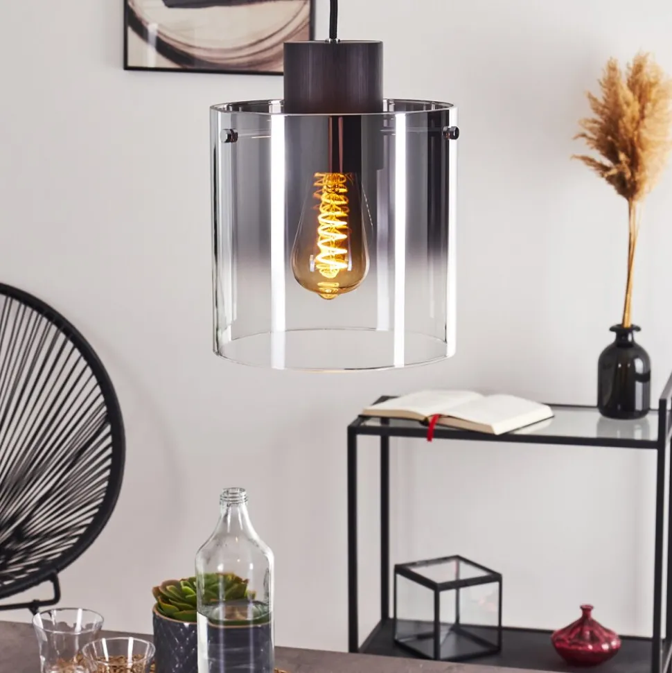 Suspension Wichita Fumee, Noir, 1 Lumiere