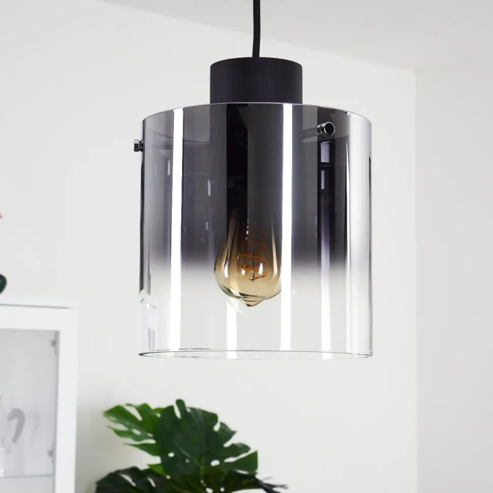 Suspension Wichita Fumee, Noir, 1 Lumiere