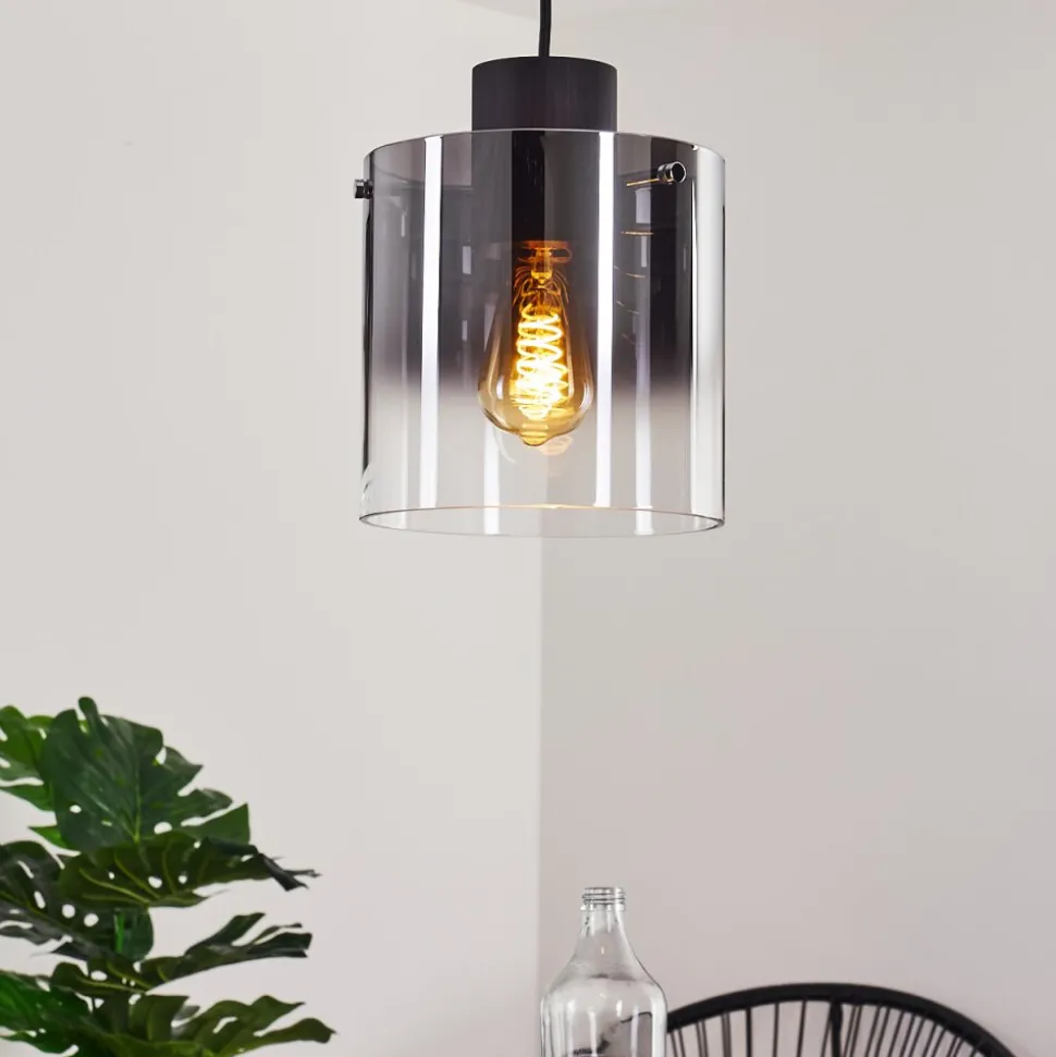 Suspension Wichita Fumee, Noir, 1 Lumiere