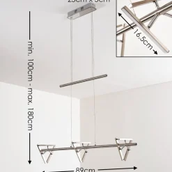 Suspension Windsor Led Chrome, Nickel Mat, 9 Lumieres