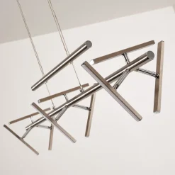Suspension Windsor Led Chrome, Nickel Mat, 9 Lumieres