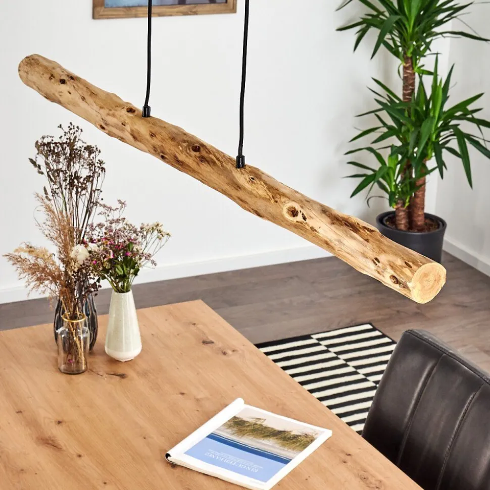 Suspension Winterthur Led Bois Clair, Noir, 1 Lumiere