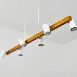 Suspension Zuoz Ecru, Blanc, 6 Lumieres