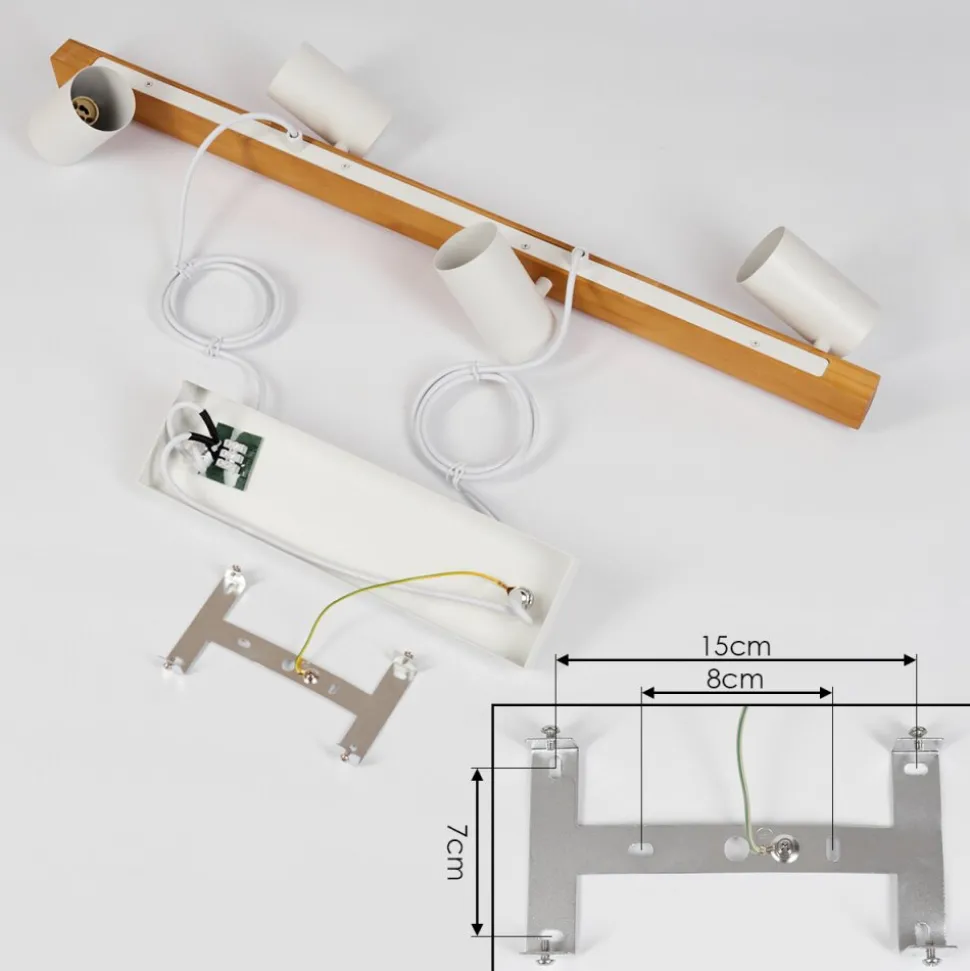 Suspension Zuoz Ecru, Blanc, 4 Lumieres