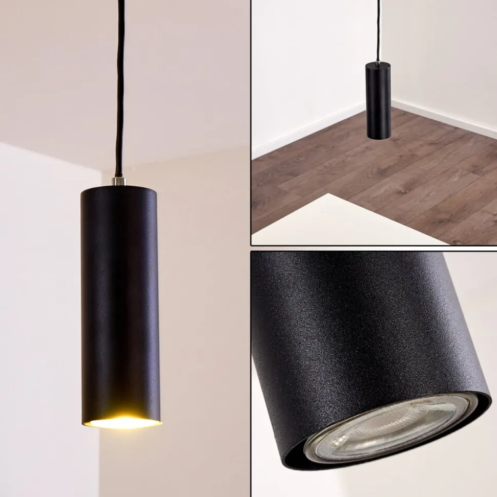 Suspension Zuoz Noir, 1 Lumiere