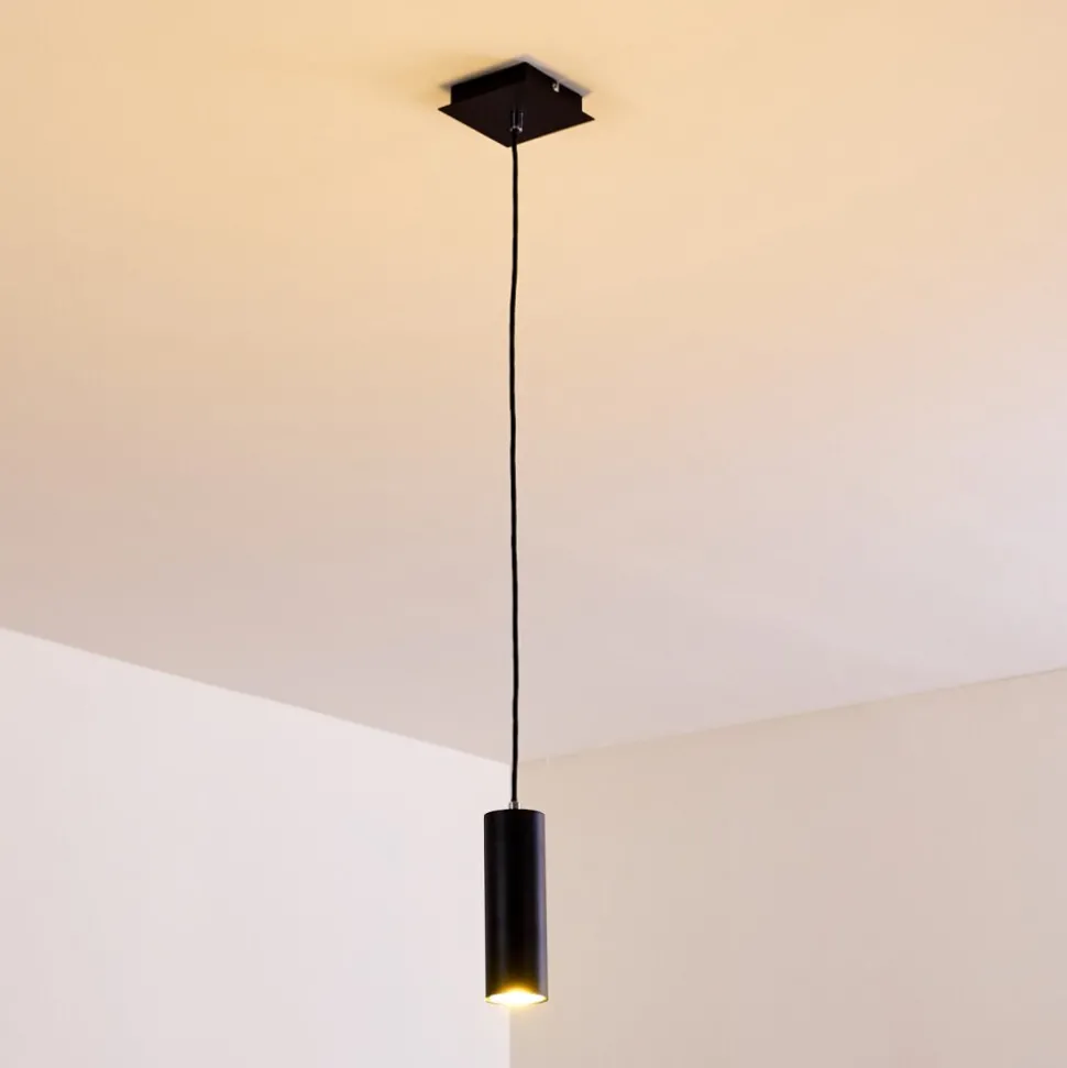 Suspension Zuoz Noir, 1 Lumiere