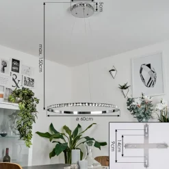 Suspensionavelar Led Chrome, Transparent, 1 Lumiere