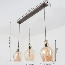 Suspensiondonzhausen Argent Oxyde, 3 Lumieres
