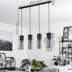 Suspensiondulcita Noir, 4 Lumieres