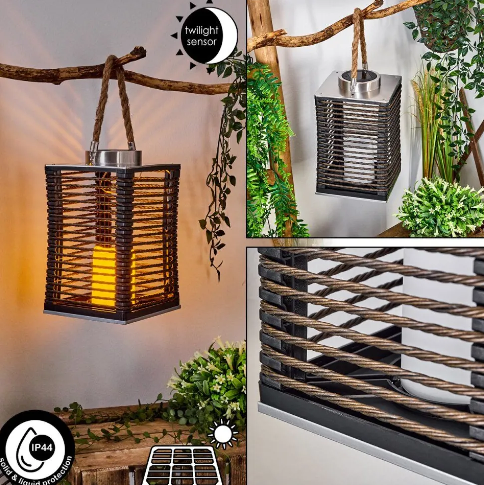 Suspensionemboque Led Brun, Ecru, Nickel Mat, Noir, 1 Lumiere